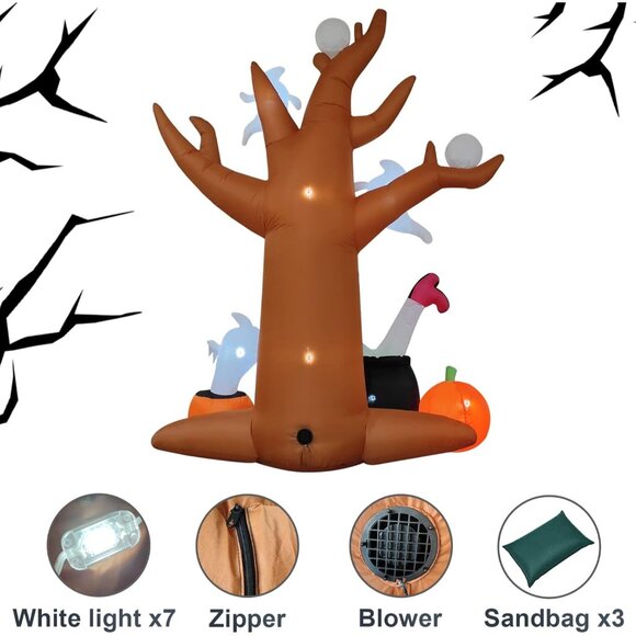 ⚡8 Ft Halloween Inflatables Outdoor Decorations  Outdoor Spooky Halloween - Picture 4 of 6